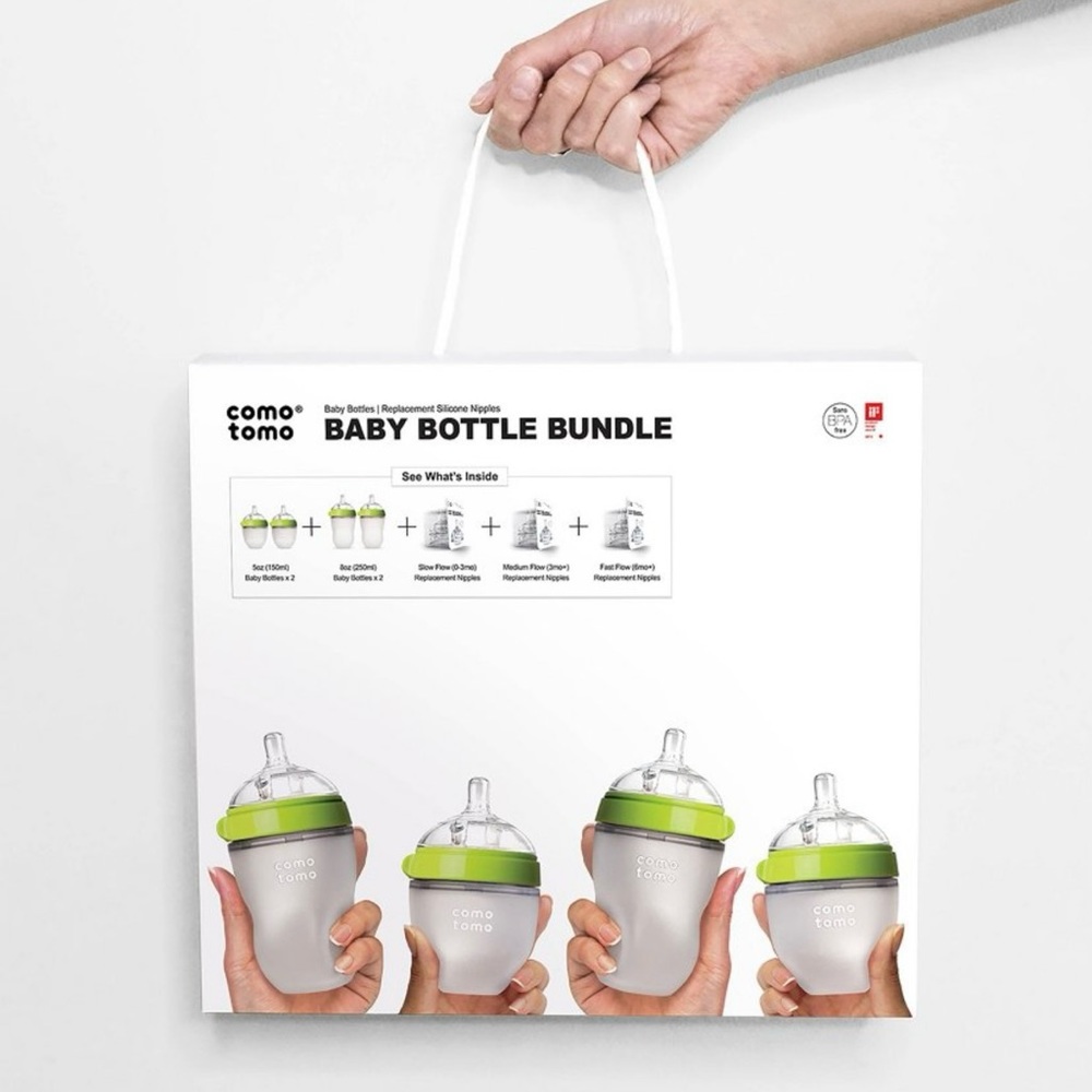 NIB ComoTomo Green Baby Bottle Bundle